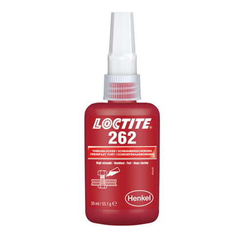 Флакон красного фиксатора резьбы Loctite 262 средней/высокой прочности 50 мл