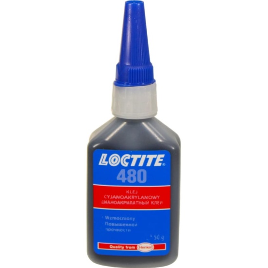Тюбик черного цианоакрилатного клея Loctite 480 для резины и пластика