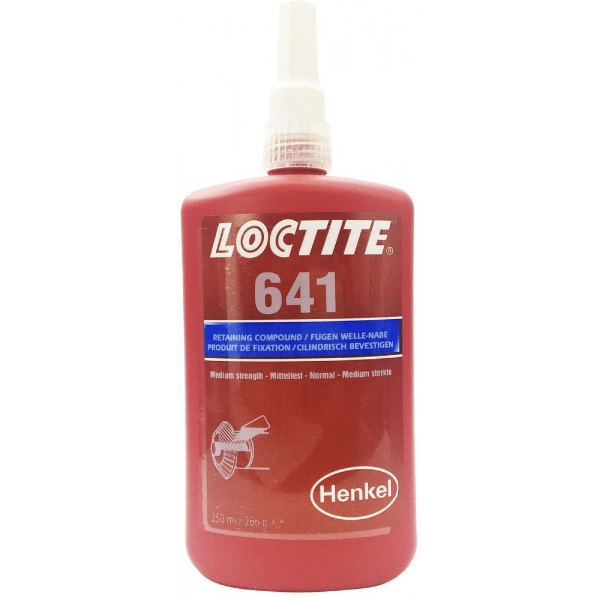 Флакон среднепрочного фиксатора цилиндрических соединений Loctite 641 250 мл