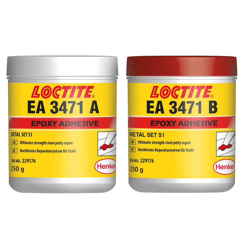Комплект двухкомпонентного сталенаполненного эпоксидного состава Loctite 3471 2x250 г для ремонта металла