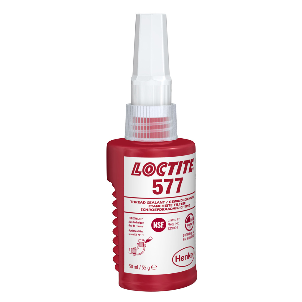 Флакон анаэробного герметика Loctite 577 50 мл для уплотнения крупной трубной резьбы